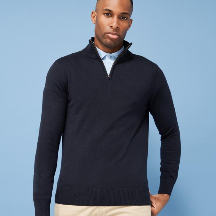 Henbury Zip Neck Sweater Thumbnail